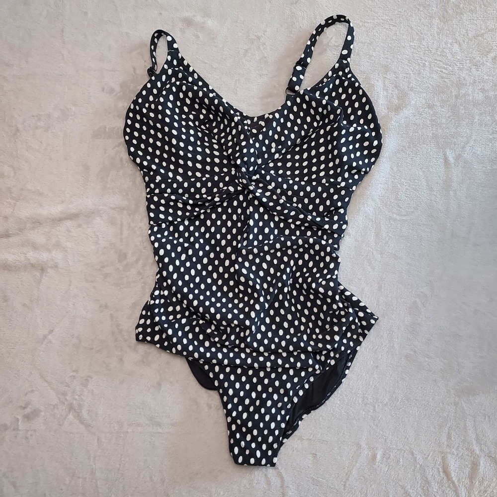 Fantasie Santa Monica Shaping Retro Black White Polka Dot Underwire One Piece